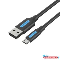   Vention USB-A 2.0/M ->  Micro B/M, 2m, (3A, fekete), kábel
