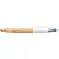   Golyóstoll, 0,32 mm, nyomógombos, négyszínű, BIC "4 Colours Wood Effect"