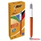 Golyóstoll, 0,3 mm, nyomógombos, négyszínű, BIC "4 Colours Fine"