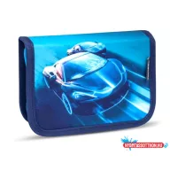  Tolltartó, klapnis, cipzáras, BELMIL "Racing Blue Neon", kék, versenyautó