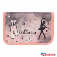   Tolltartó, klapnis, cipzáras, BELMIL "Rose Ballet", szürke-rózsaszín, balerina