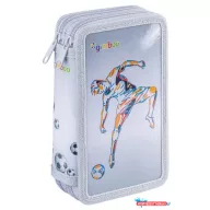   Tolltartó, töltött, 2 emeletes, cipzáras, "Gimboo Jumbo", focis, szürke
