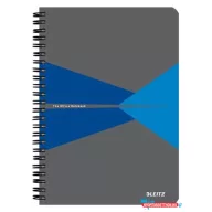   Spirálfüzet, A5, vonalas, 90 lap, laminált karton borító, LEITZ "Office", szürke-kék