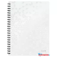   Spirálfüzet, A4, kockás, 80 lap, LEITZ "Wow", fehér