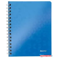   Spirálfüzet, A5, kockás, 80 lap, LEITZ "Wow", kék