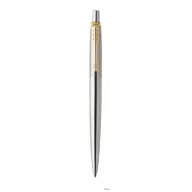   Golyóstoll, 0,7 mm, nyomógombos, arany színű klip, rozsdam. acél tolltest, PARKER "Royal Jotter", kék