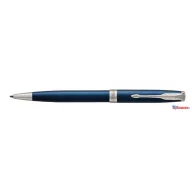   Golyóstoll, 1 mm, rotációs, kék tolltest, ezüst klip, PARKER "Royal Sonnet", kék