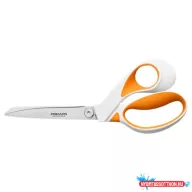   Olló, általános, 23 cm, FISKARS "RazorEdge Softgrip", narancssárga-fehér