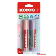 Ragasztóstift, pasztell színű tokban, 2x20 g, KORES, vegyes színek