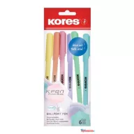   Golyóstoll, 1,0 mm, kupakos, háromszögletű, KORES "KOR-M Pastel", kék