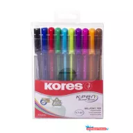   Golyóstoll készlet, 1,0 mm, kupakos, háromszögletű, KORES "K1-M", vegyes