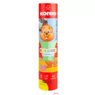   Színes ceruza készlet, háromszögletű, jumbo, 1 hegyezővel, KORES "KOLORES Twist & Turn", 12 különböző szín