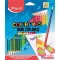 Színes ceruza készlet, háromszögletű, kétvégű, MAPED "Color'Peps Duo", 48 különböző szín
