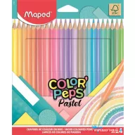   Színes ceruza készlet, háromszögletű, MAPED "Color'Peps Pastel", 24 különböző pasztell szín