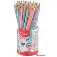   Grafitceruza radírral, ceruzatartó, HB, háromszögletű, MAPED "Black'Peps Pastel", vegyes pasztell színek