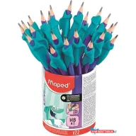   Grafitceruza radírral és ceruzafogóval, ceruzatartó, HB, háromszögletű, MAPED "Kidy Learn"