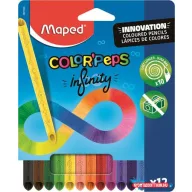   Színes ceruza készlet, háromszögletű, MAPED "Color'Peps INFINITY", 12 különböző szín
