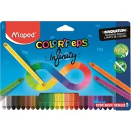   Színes ceruza készlet, háromszögletű, MAPED "Color'Peps INFINITY", 24 különböző szín