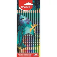   Színes ceruza készlet, háromszögletű, MAPED „Dragon sárkány”, 12 különböző szín