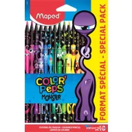   Színes ceruza készlet, háromszögletű, MAPED "Color'Peps Monster" 18 különböző szín