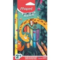   Színes ceruza készlet, vastag, MAPED "Jungle Fever", 12 különböző szín