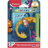   Színes ceruza készlet, fém perselyben, MAPED „Jungle Fever Infinity Kidy”, 12 különböző szín