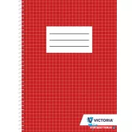 Spirálfüzet, A5, kockás, 70 lap, VICTORIA PAPER
