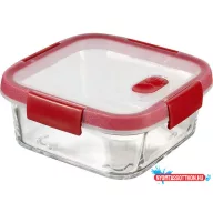   Ételtartó, szögletes, üveg, 0,7 l, CURVER "Smart Cook", piros