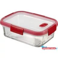   Ételtartó, szögletes, üveg, 0,9 l, CURVER "Smart Cook", piros