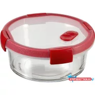   Ételtartó, kerek, üveg, 1,2 l, CURVER "Smart Cook", piros