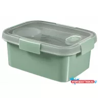   Ételtartó, szósztartóval, evőeszközzel, szögletes, műanyag, 1,2 l, CURVER "Smart Eco", világoszöld