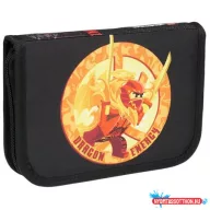   Tolltartó, klapnis, cipzáras, töltött, LEGO "Ninjago Dragon Energy", fekete-mintás