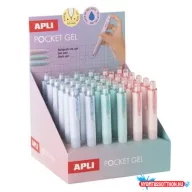   Mini zseléstoll display, 0,5 mm, nyomógombos, APLI "Pocket Gel", vegyes pasztell színek