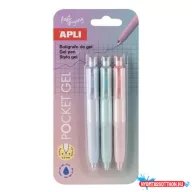   Mini zseléstoll, 0,5 mm, nyomógombos, APLI "Pocket Gel", vegyes pasztell színek