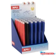   Zseléstoll display, 0,5 mm, nyomógombos, radírozható, APLI "Erasable", vegyes színek