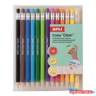   Színes töltőceruza készlet, APLI "Color Click", 12 különböző szín