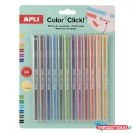   Utántöltő színes töltőceruza készlethez, APLI "Color Click", 24 db, 12 szín