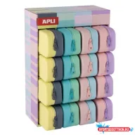   Tolltartó, display, cipzáras, szilikon, kétszínű, APLI "Pastel", vegyes színek