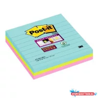   Öntapadó jegyzettömb, vonalas, 3x70 lap, 101x101 mm, 3M POSTIT "Super Sticky Cosmic", vegyes színek