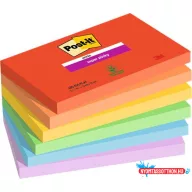   Öntapadó jegyzettömb, 76x127 mm, 6x90 lap, 3M POSTIT "Super Sticky Playful", vegyes színek