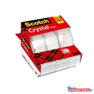   Ragasztószalag adagolón, kézi, 19 mm x 7,5 m, 3M SCOTCH "Crystal", 2+1 akció