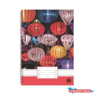   Spirálfüzet, A4, vonalas, 70 lap, OPTISCHOOL, "Lampion"