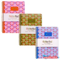   Spirálfüzet, A5, vonalas, 100 lap, PUKKA PAD "Floral Jotta Notebook", vegyes minta