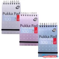   Jegyzetfüzet, A7, spirálozott, vonalas, 50 lap, PUKKA PAD "Metallic Pocket Book", vegyes színek