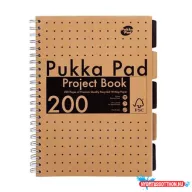   Spirálfüzet, A4, vonalas, 100 lap, PUKKA PAD "Kraft project book"