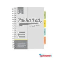 Spirálfüzet, B5, PUKKA PAD "Study book", szürke