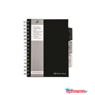   Spirálfüzet, A5, vonalas, 125 lap, PUKKA PAD "Black project book", fekete