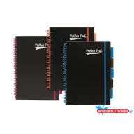   Spirálfüzet, A4, vonalas, 100 lap, PUKKA PAD, "Neon black project book"