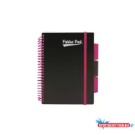   Spirálfüzet, A5, vonalas, 100 lap, PUKKA PAD, "Neon black project book"