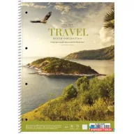   Spirálfüzet, A4+, kockás, 80 lap, SHKOLYARYK "Travel", vegyes